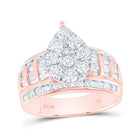 10K Rose Gold Round Diamond Women's Cluster Bridal Wedding Engagement Ring 2 Cttw - Splendid Jewellery