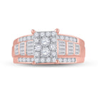 10K Rose Gold Round Diamond Women's Cluster Bridal Wedding Engagement Ring 7/8 Cttw - Splendid Jewellery