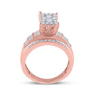 10K Rose Gold Round Diamond Women's Cluster Bridal Wedding Engagement Ring 7/8 Cttw - Splendid Jewellery