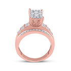 10K Rose Gold Round Diamond Women's Cluster Bridal Wedding Engagement Ring 7/8 Cttw - Splendid Jewellery