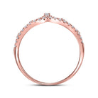 10K Rose Gold Round Diamond Women's Crown Tiara Fashion Band Ring 1/5 Cttw - Splendid Jewellery