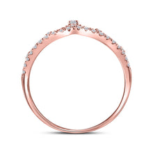Load image into Gallery viewer, 10K Rose Gold Round Diamond Women's Crown Tiara Fashion Band Ring 1/5 Cttw - Splendid Jewellery