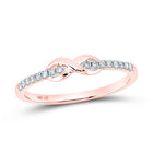 10K Rose Gold Round Diamond Women's Infinity Knot Stackable Band Ring 1/10 Cttw - Splendid Jewellery