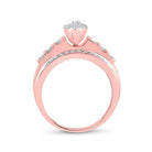 10K Rose Gold Round Diamond Women's Marquise Shape Cluster Bridal Wedding Engagement Ring 1/2 Cttw - Splendid Jewellery