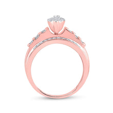 Load image into Gallery viewer, 10K Rose Gold Round Diamond Women's Marquise Shape Cluster Bridal Wedding Engagement Ring 1/2 Cttw - Splendid Jewellery