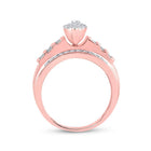 10K Rose Gold Round Diamond Women's Marquise Shape Cluster Bridal Wedding Engagement Ring 1/2 Cttw - Splendid Jewellery