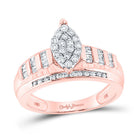 10K Rose Gold Round Diamond Women's Marquise Shape Cluster Bridal Wedding Engagement Ring 1/2 Cttw - Splendid Jewellery