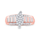 10K Rose Gold Round Diamond Women's Marquise Shape Cluster Bridal Wedding Engagement Ring 1/2 Cttw - Splendid Jewellery