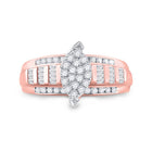 10K Rose Gold Round Diamond Women's Marquise Shape Cluster Bridal Wedding Engagement Ring 1/2 Cttw - Splendid Jewellery