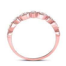 Load image into Gallery viewer, 10K Rose Gold Round Diamond Women's Milgrain Stackable Band Ring 1/6 Cttw - Splendid Jewellery