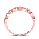 10K Rose Gold Round Diamond Women's Milgrain Stackable Band Ring 1/6 Cttw - Splendid Jewellery