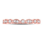 10K Rose Gold Round Diamond Women's Milgrain Stackable Band Ring 1/6 Cttw - Splendid Jewellery