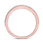 10K Rose Gold Round Diamond Women's Single Row Stackable Band Ring 1/8 Cttw - Splendid Jewellery