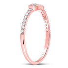 10K Rose Gold Round Diamond Women's Stackable Key Ring 1/6 Cttw - Splendid Jewellery