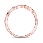 10K Rose Gold Round Diamond Women's Woven Twist Stackable Band Ring 1/4 Cttw - Splendid Jewellery