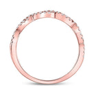 10K Rose Gold Round Diamond Women's Woven Twist Stackable Band Ring 1/4 Cttw - Splendid Jewellery