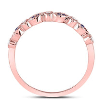 Load image into Gallery viewer, 10K Rose Gold Round Natural Blue Sapphire Stackable Band Ring 1/20 Cttw - Splendid Jewellery