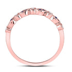 10K Rose Gold Round Natural Blue Sapphire Stackable Band Ring 1/20 Cttw - Splendid Jewellery