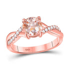10K Rose Gold Round Natural Morganite Women's Morganite Solitaire Ring 1 1/6 Cttw - Splendid Jewellery