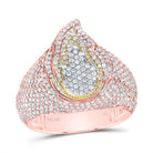 10K Tri Tone Gold Diamond Men's Ring 1 7/8 Cttw - Splendid Jewellery