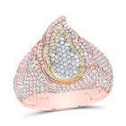 10K Tri Tone Gold Diamond Men's Ring 1 7/8 Cttw - Splendid Jewellery