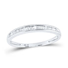 10K White Gold Baguette Diamond Wedding Anniversary Band 1/6 Cttw - Splendid Jewellery