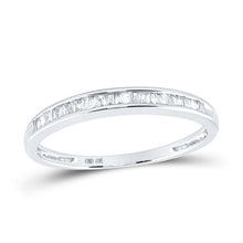Load image into Gallery viewer, 10K White Gold Baguette Diamond Wedding Anniversary Band 1/6 Cttw - Splendid Jewellery