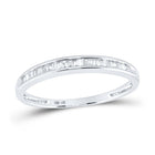 10K White Gold Baguette Diamond Wedding Anniversary Band 1/6 Cttw - Splendid Jewellery