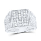 10K White Gold Diamond Baguette Men's Ring 1 Cttw - Splendid Jewellery