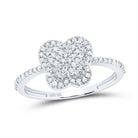10K White Gold Diamond Butterfly Ring 1/4 Cttw - Splendid Jewellery