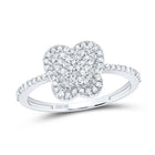 10K White Gold Diamond Butterfly Ring 1/4 Cttw - Splendid Jewellery