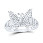 10K White Gold Diamond Butterfly Ring 5/8 Cttw - Splendid Jewellery