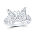 10K White Gold Diamond Butterfly Ring 5/8 Cttw - Splendid Jewellery