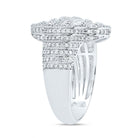 10K White Gold Diamond Clover Men's Ring 1 1/2 Cttw - Splendid Jewellery
