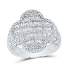 10K White Gold Diamond Clover Men's Ring 1 1/2 Cttw - Splendid Jewellery