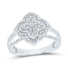 Load image into Gallery viewer, 10K White Gold Diamond Clover Ring 1/2 Cttw - Splendid Jewellery