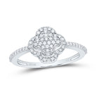 10K White Gold Diamond Clover Ring 1/4 Cttw - Splendid Jewellery