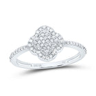 10K White Gold Diamond Clover Ring 1/4 Cttw - Splendid Jewellery
