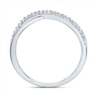 10K White Gold Diamond Criss Cross Designer Ring 1/5 Cttw - Splendid Jewellery
