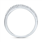 10K White Gold Diamond Criss Cross Designer Ring 1/5 Cttw - Splendid Jewellery