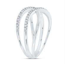 Load image into Gallery viewer, 10K White Gold Diamond Criss Cross Designer Ring 1/5 Cttw - Splendid Jewellery