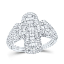 Load image into Gallery viewer, 10K White Gold Diamond Crome Cross Men's Ring 1 7/8 Cttw - Splendid Jewellery