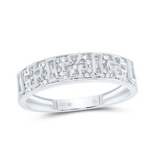 Load image into Gallery viewer, 10K White Gold Diamond Crome Cross Men's Ring 1/2 Cttw - Splendid Jewellery