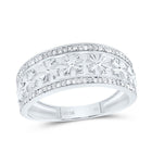 10K White Gold Diamond Crome Cross Men's Ring 1/4 Cttw - Splendid Jewellery