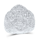 10K White Gold Diamond Cross Men's Ring 3 Cttw - Splendid Jewellery