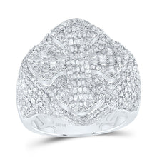 Load image into Gallery viewer, 10K White Gold Diamond Cross Men's Ring 3 Cttw - Splendid Jewellery