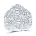 10K White Gold Diamond Cross Men's Ring 3 Cttw - Splendid Jewellery
