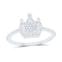 Load image into Gallery viewer, 10K White Gold Diamond Crown Ring 1/4 Cttw - Splendid Jewellery