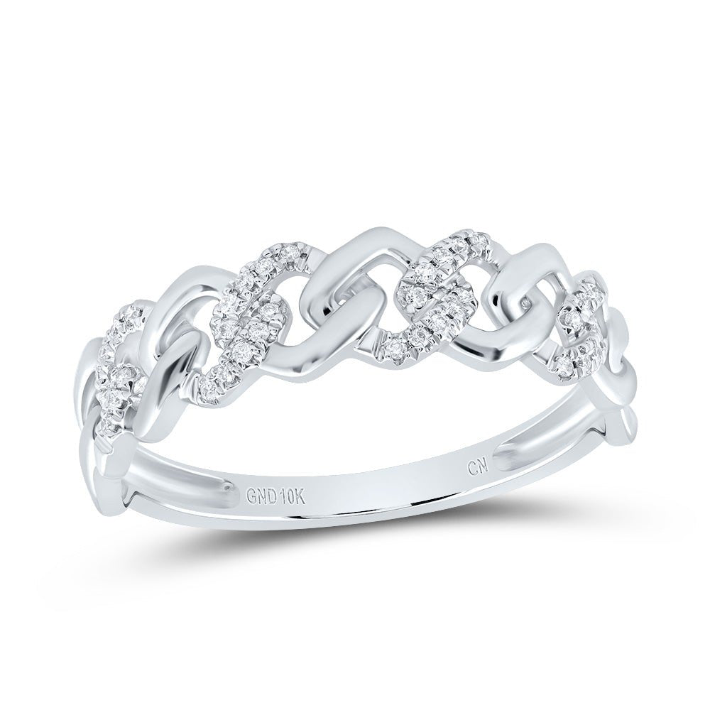 10K White Gold Diamond Cuban Fashion Trio Ring Set 1/2 Cttw - Splendid Jewellery