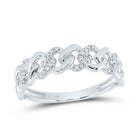10K White Gold Diamond Cuban Fashion Trio Ring Set 1/2 Cttw - Splendid Jewellery
